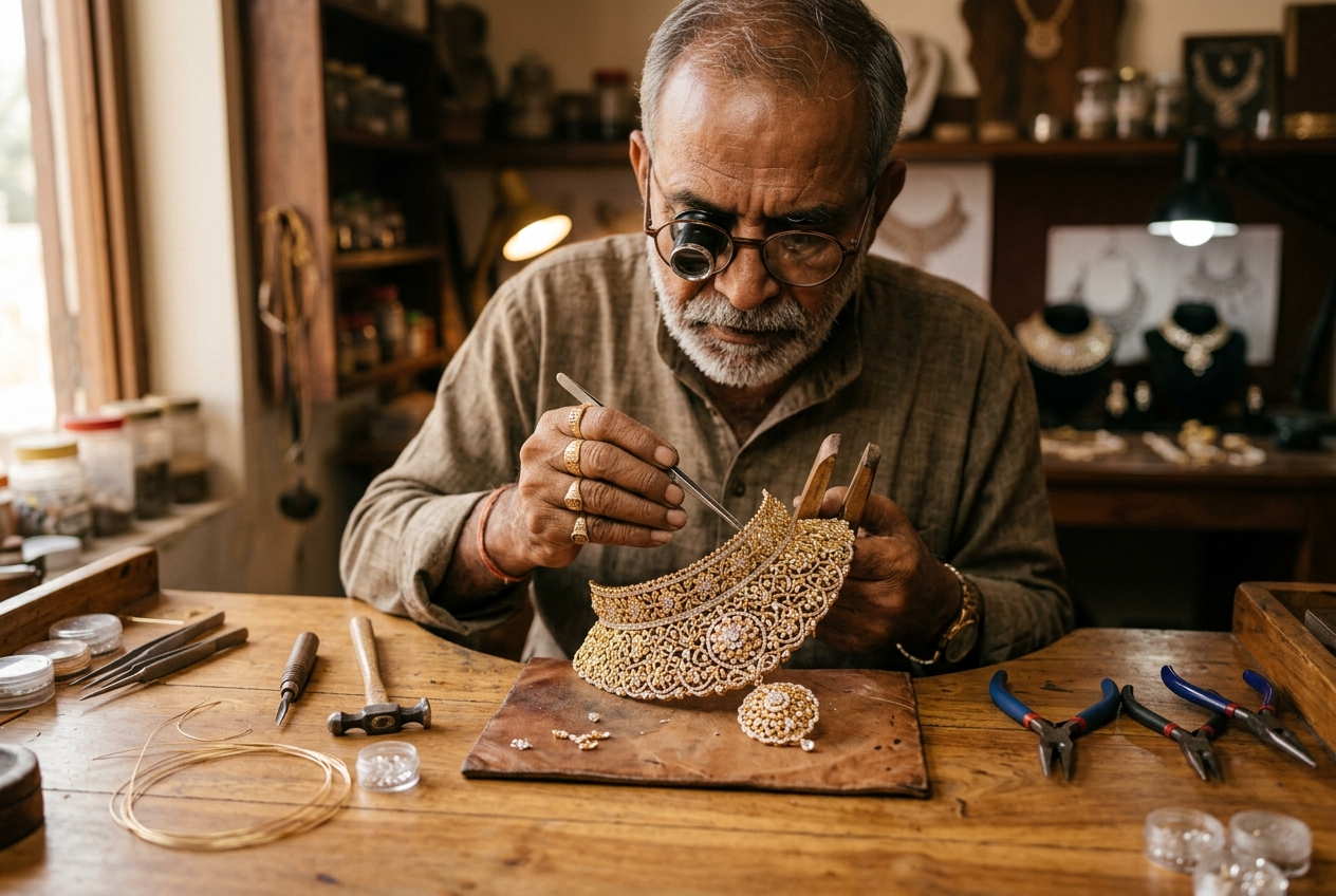Master Karigar Handcrafting Jewellery
